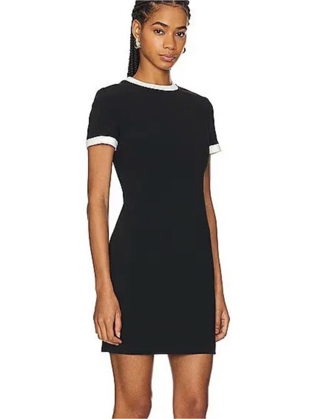 Theory Black Mini Dress with White Trim